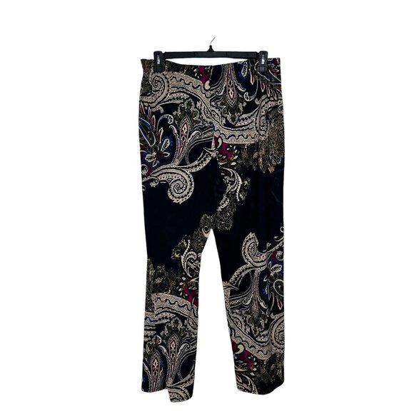 Sunny Leigh 1X Paisley Print Elastic Waist Pants Multicolor - Picture 2 of 8